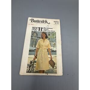 Butterick 4051 Vintage Dress Pattern 16.5 Sew & Go Kimono Sleeve Cut